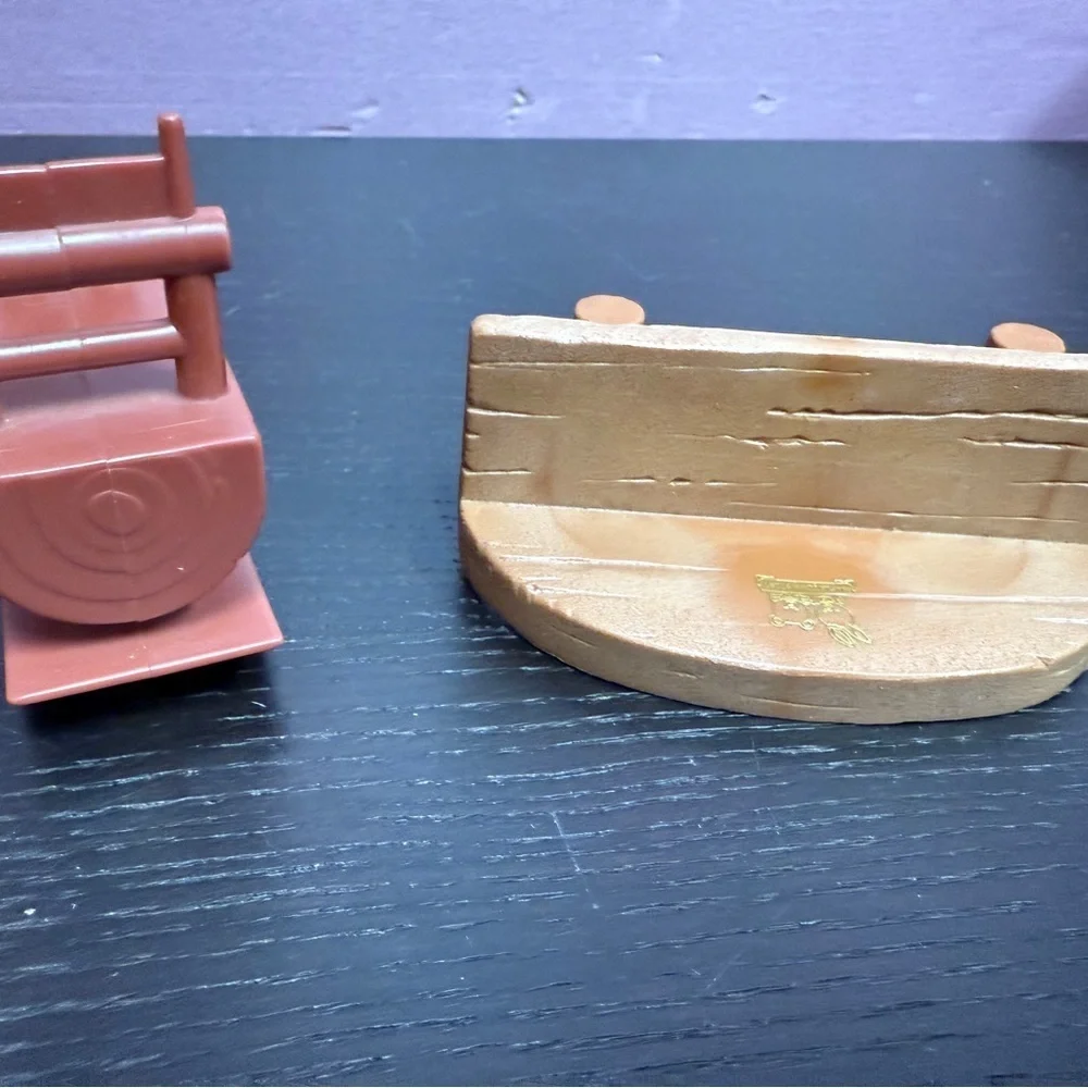 Bandai 1986/1997 Teddy Bear Story 3 pieces Wooden Bench